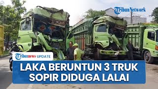 Laka Maut 3 Truk di Alang-Alang Lebar Palembang, 1 Pemotor Tewas Terjepit! Sopir Diduga Lalai
