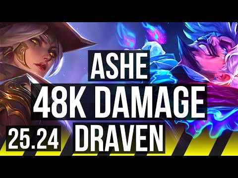 ASHE & Lulu vs DRAVEN & Nautilus (ADC) | 48K damage, 4k gold comeback | KR Master | 25.24