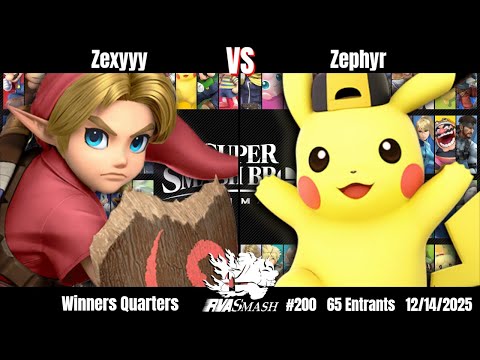 RVA Smash 200 | Zexyyy (Young Link) vs Zephyr (Pikachu/Wolf) | Winners Quarters | 65 Entrants | SSBU