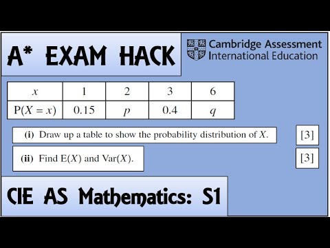 Exam Hack | CIE AS Maths | S1 | Probability Distribution Table Question