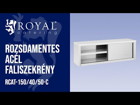 Videó - Rozsdamentes acél faliszekrény - 1500 x 400 x 500 mm - teherbírás szintenként: 75 kg - Royal Catering