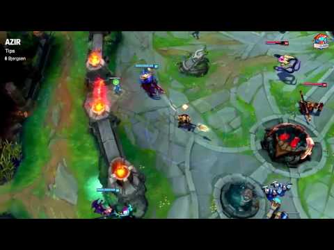 Bjergsen guide Azir mid. cách combo cho Azir