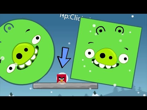 Angry Birds Kick Out Green Piggies - ROUND AND SQUARE PIG KICKED BY SMALLEST BIRD!
