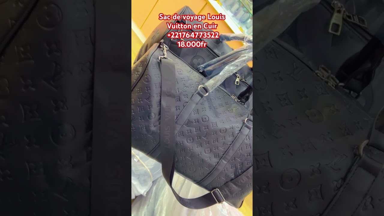 Sac de voyage Louis Vuitton en cuir noir à dakar video thumbnail