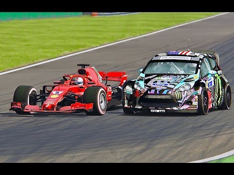 Ferrari F1 2018 vs Ford Fiesta Ken Block - Monza