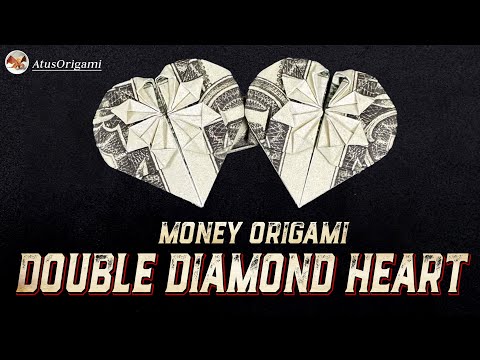 Origami Double Diamond Heart | Money Origami | Atus Origami