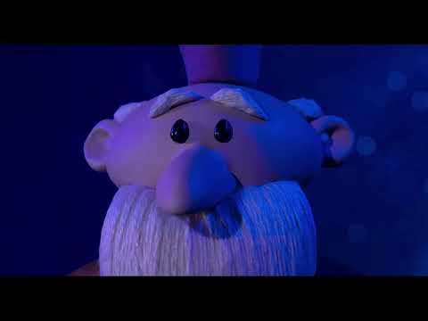 Trailer frame: Leonardo and Marguerite facing a model city; the reprise melody quietly returns