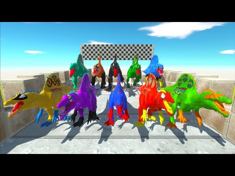 T-rex Vs 10 Spinosaurus Hunting Found Jurassic World Ev Marvel Comics Speed Race Championship
