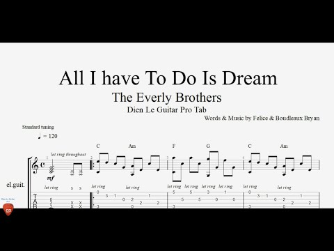 All I Have to Do Is Dream - Guitar Tutorial + TAB