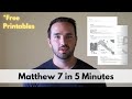 Matthew 7 Summary in 5 Minutes - Quick Bible Study