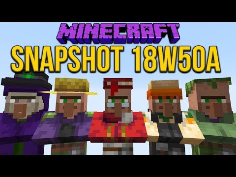 Minecraft 1.14 Snapshot 18w50a Seven New Villager Types! Barrel, Smoker & Blast Furnace Working!