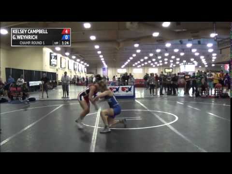 58 kg R1 - Kelsey Campbell (Sunkist Kids) vs Gabrielle Weyhrich (Mckendree)