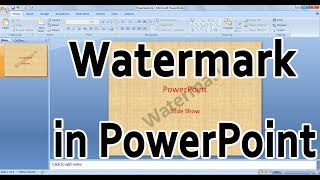 How to Add watermark in PowerPoint | Insert watermark in powerpoint