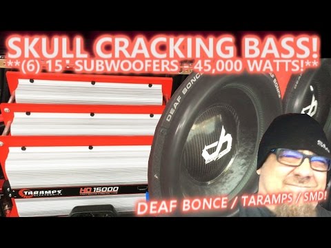 SKULL CRACKING BRAIN RATTLING BASS! 6 Alphard Audio Deaf Bonce 15" Subs 45,000 Watts Taramps