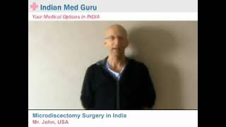 Mr. John, USA patient video testimonial India
