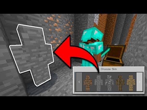 AA12 - CHANGING SKINS IN GAME in Minecraft PE (I Am Stone Camo Trolling)