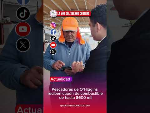 Pescadores de O’Higgins reciben cupón de combustible de hasta $600 mil