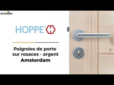 Poignées de porte sur rosaces - argent - Amsterdam HOPPE