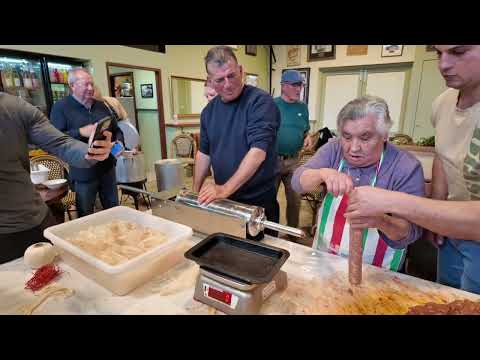 Salami making at Pizzeria Montana