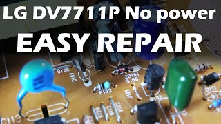 LG DV7711P DVD Player repair - no power, won