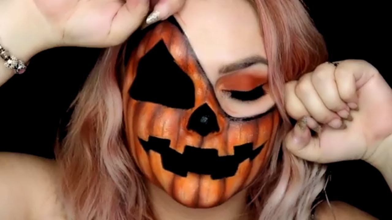 PUMPKIN HEAD | Easy Makeup Tutorial | Maryandpalettes | makeup for halloween & ideas for costume - YouTube