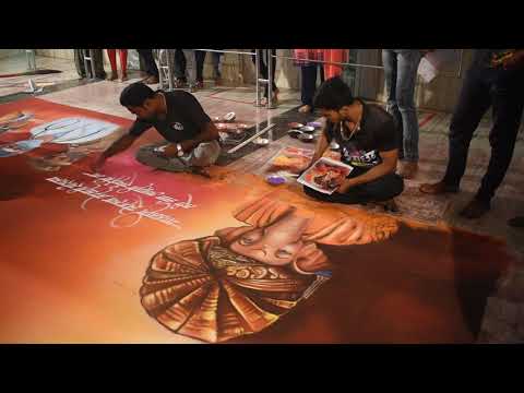 big size portrait rangoli for covid 19 warriors by rohit art