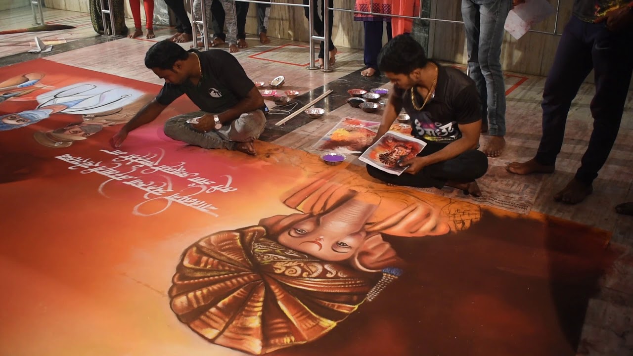 Big size portrait rangoli for covid 19 warriors by rohit art