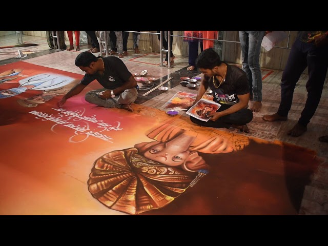 Big size portrait rangoli for covid 19 warriors by rohit art