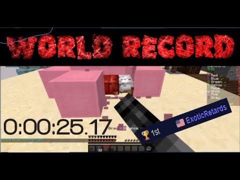 Hypixel Bedwars World Record (WR) Fastest bed destruction (25.17s) and Team Elimination (32.23s)