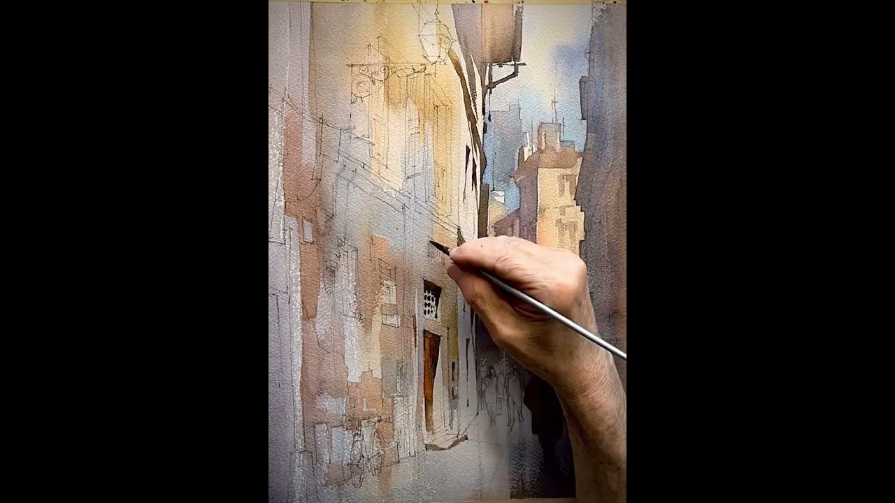 Painting Demonstration:Italian Street Scene #art #instructional #watercolorpainting