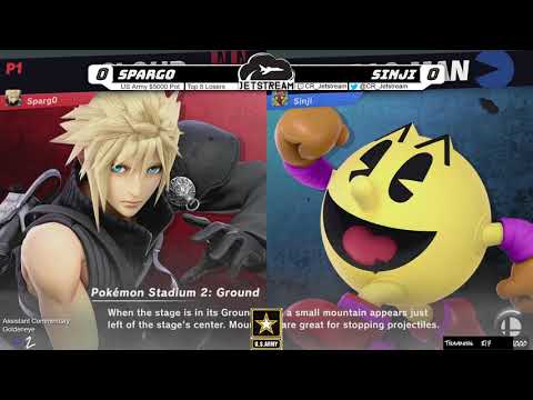 US Army $5000 Pot Top 8 Losers - Sparg0 (Cloud) Vs. Sinji (Pacman) Smash Ultimate - SSBU