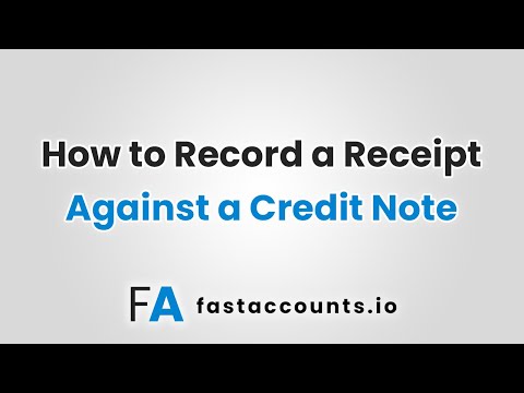 How to Record a Receipt Against a Credit Note