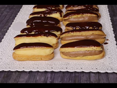 Vanilla and chocolate eclairs\ The easiest and simplest eclair recipe | Maria Popescu