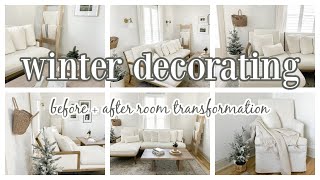 DECORATING FOR WINTER 2023 | ROOM TRANSFORMATION ON A BUDGET