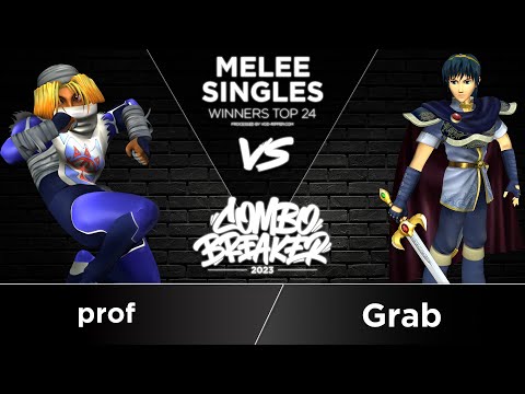 prof (Sheik) vs Grab (Marth) - Melee Singles Winners Top 24 - COMBO BREAKER 2023