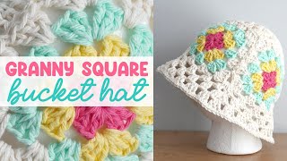 This CROCHET Hat is Perfect for Summer! (Granny Square BUCKET HAT)