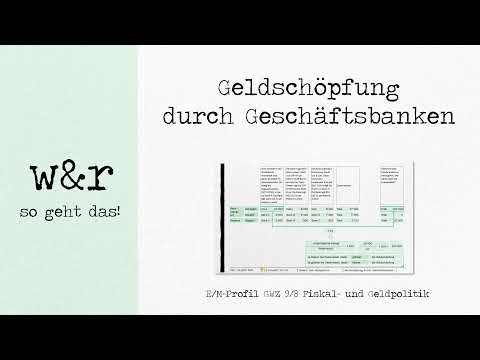 GWZ 8 Geld  und Fiskalpolitik - #5 Geldschöpfung durch die Geschäftsbanken