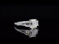 3 Stone Split Shank Pave Diamond Engagement Ring