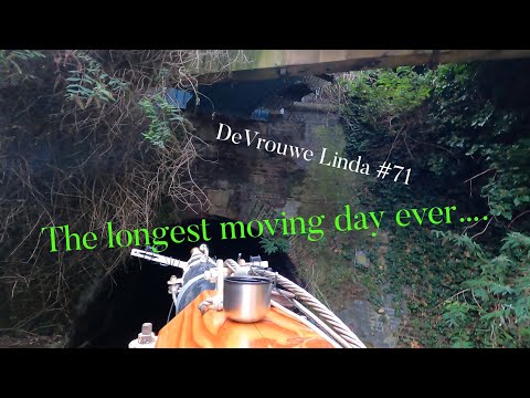 Squeezing a big boat though the Canals of London to find parking. Dutch Barge Linda #71