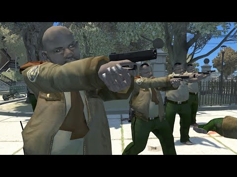 GTA 4 NPC Wars 13 (Security Guards vs LCPD)
