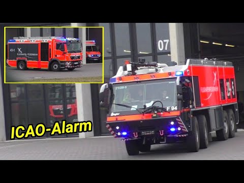[Brandeinsatz am Flugzeug🔥] HLF + RTW + FLF 》 Flughafenfeuerwehr BER || Flughafen Berlin/Brandenburg