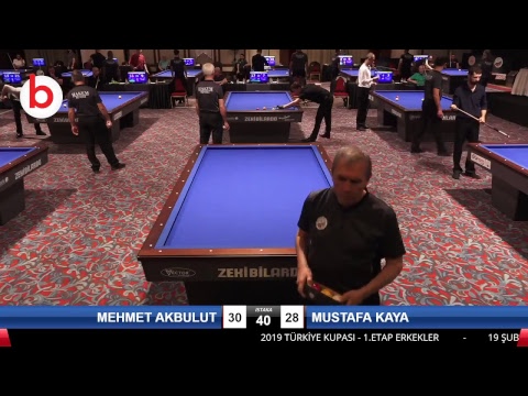 MEHMET AKBULUT & MUSTAFA KAYA Bilardo Maçı - 2019 TÜRKİYE KUPASI 1. ETAP ERKEKLER-1.TUR