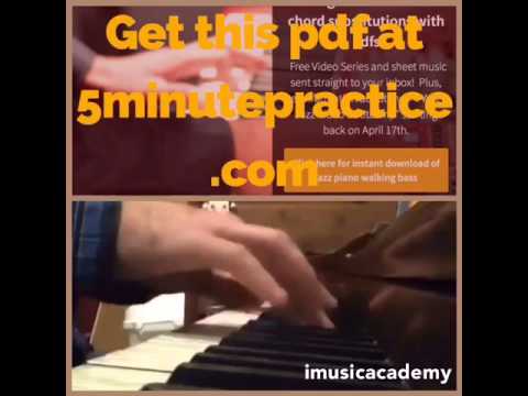 F blues trio exercise for right hand with comping voicing and pdf