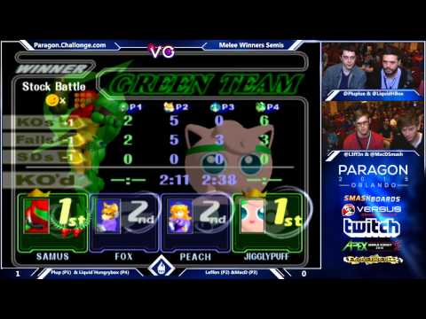 Paragon 2015 - Plup & Liquid`Hungrybox Vs. Leffen & MacD - SSBM Semis - Melee