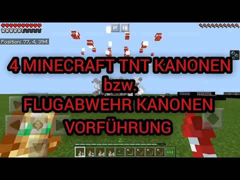 4 MINECRAFT TNT KANONEN bzw. FLUGABWEHR KANONEN VORFÜHRUNG.!!!!