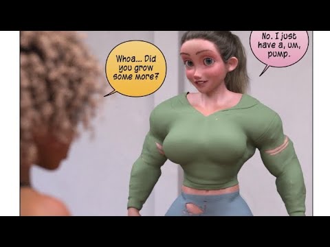 Female muscle cartoon comic Tina Toon's Tremendous Transformation Part 3
