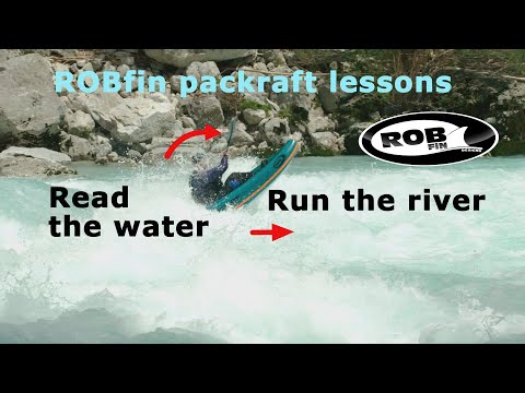 Running rapid. ROBfin Packraft lessons.