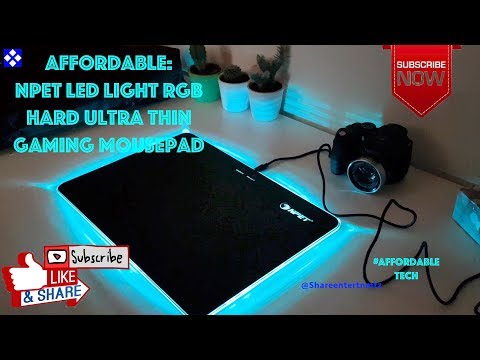 Affordable: NPET LED Light RGB Hard Ultra Thin Gaming Mousepad