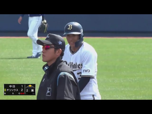 【ファーム】バファローズ・安達 左中間を破る勝ち越しタイムリー2ベースヒット!! 2019/4/12 B-D(ファーム)
