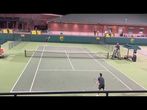 Marko Miladinovic gets singles win against Arizona state. -1/27/2023